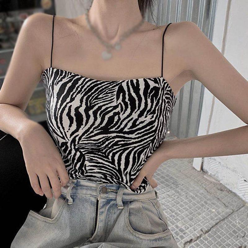 Áo Tank Top Hoạ Tiết Sọc Vằn Thiết Kế Quyến Rũ Cho Nữ
