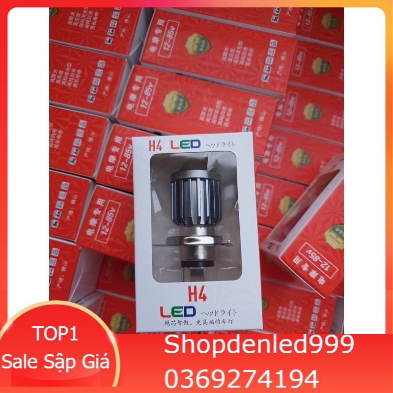 Đèn Pha Led Bi Cầu Mini Chân H4 Siêu Sáng Cos Vàng Pha Trắng Lắp Wave Sirius Exciter Lead Sh