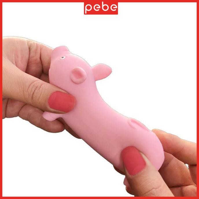 Đồ chơi mềm dẻo giảm stress, lợn silicon đàn hồi, màu hồng dễ thương, kích thước 6.5*4.5*2.1 cm