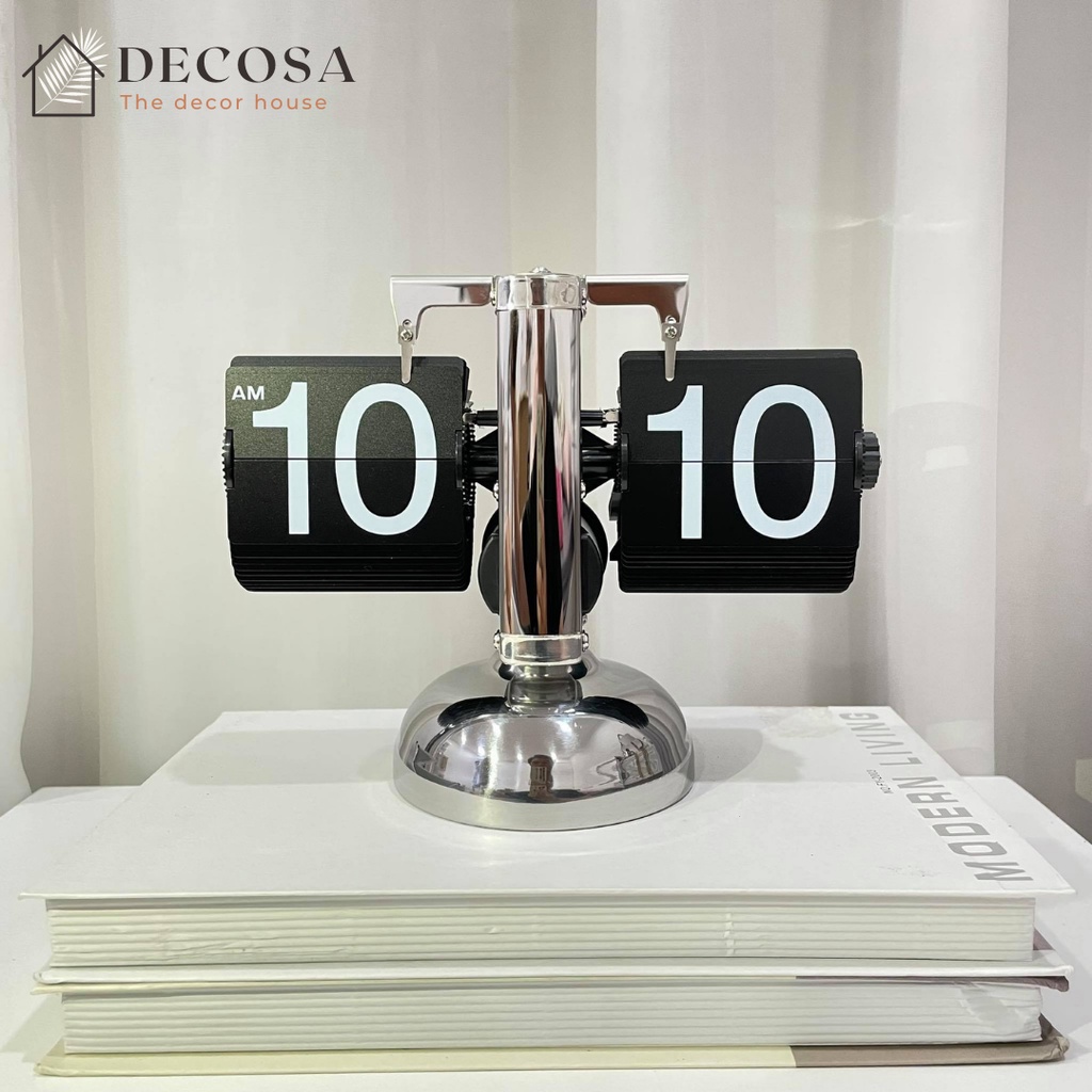 Đồng hồ lật số để bàn trang trí phong cách cổ điển DECOSA