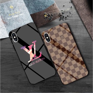ỐP lưng IPHONE KÍNH cường lực LV Nâu cho 6-7-8-x-xr-xsmax-11-12-13-plus-splus-max-pro-promax-mini-k155