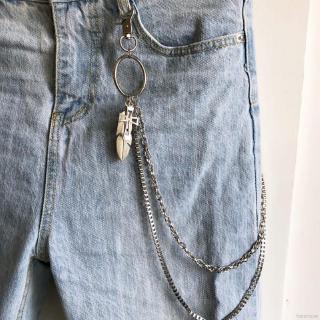 Phụ kiện dây xích bằng kim loại 2 lớp phong cách Hip Hop dùng phối quần jeans thời trang cá tính