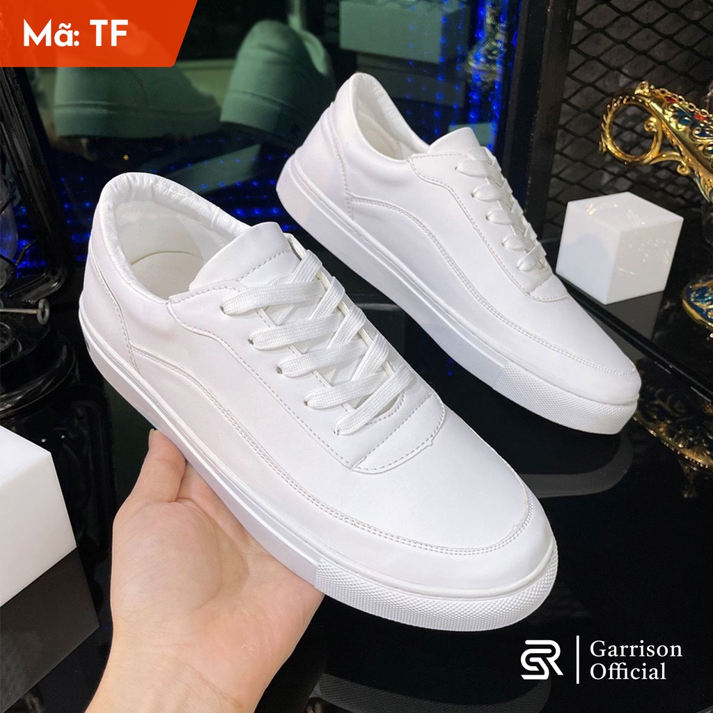 Giày Nam Trắng Cao Cấp White Sports Fashion Da PU Bền Đẹp GARRISON OFFICIAL Trending 2022
