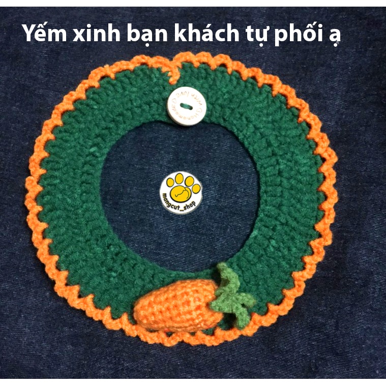 Yếm len cho thú cưng móc hình theo yêu cầu, vòng cổ chó mèo