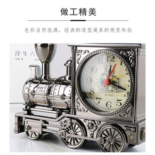 [Giá hủy diệt] Đồng hồ báo thức để bàn xe lửa cổ điển xám bạc