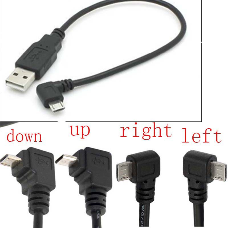 Dây Cáp Sạc Đồng Bộ Dữ Liệu Micro USB Nhanh Chóng Góc Phải 90 2A Dài 24cm Mới