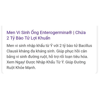 Men ống vi sinh Enterogermina (Hộp 20 ống)