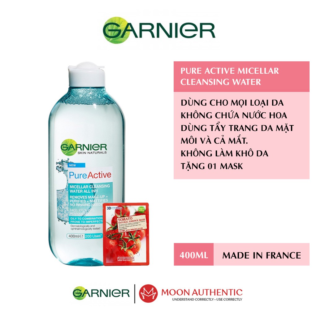 Nước Tẩy Trang Da dầu Mụn Garnier Pure Active Micellar Cleansing Water