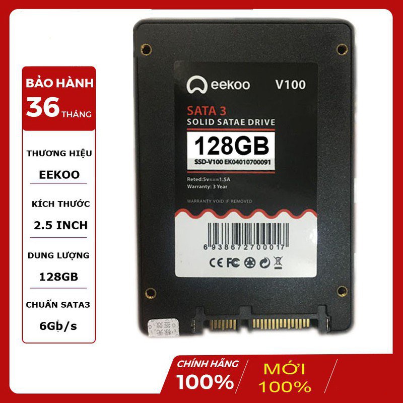 Ổ cứng SSD 128GB 2.5/ SSD EEKOO Hàng mới bảo hành 36 tháng
