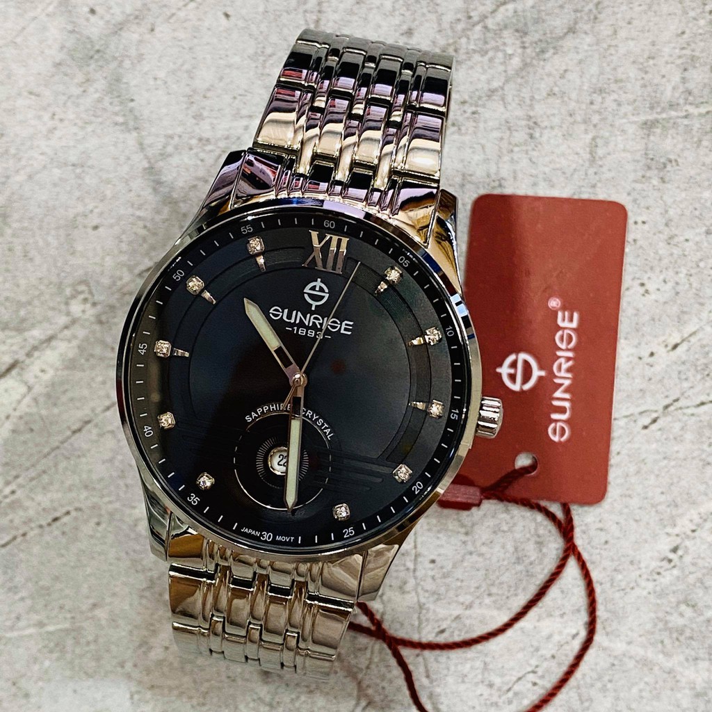 Đồng hồ Sunrise Nam M1226SA.D.D - kính saphire chống trầy - chống nước 30 mét - bảo