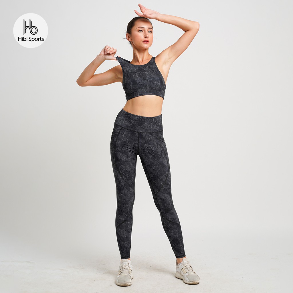 Set đồ tập Yoga Hibi Sports H110 - Áo bra cổ yếm 2 dây, kèm mút nâng ngực