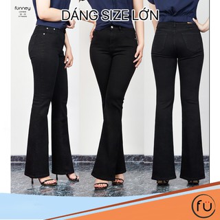 [Size Đại > 58kg] Quần Jeans Ống Loe Lưng Cao LO016