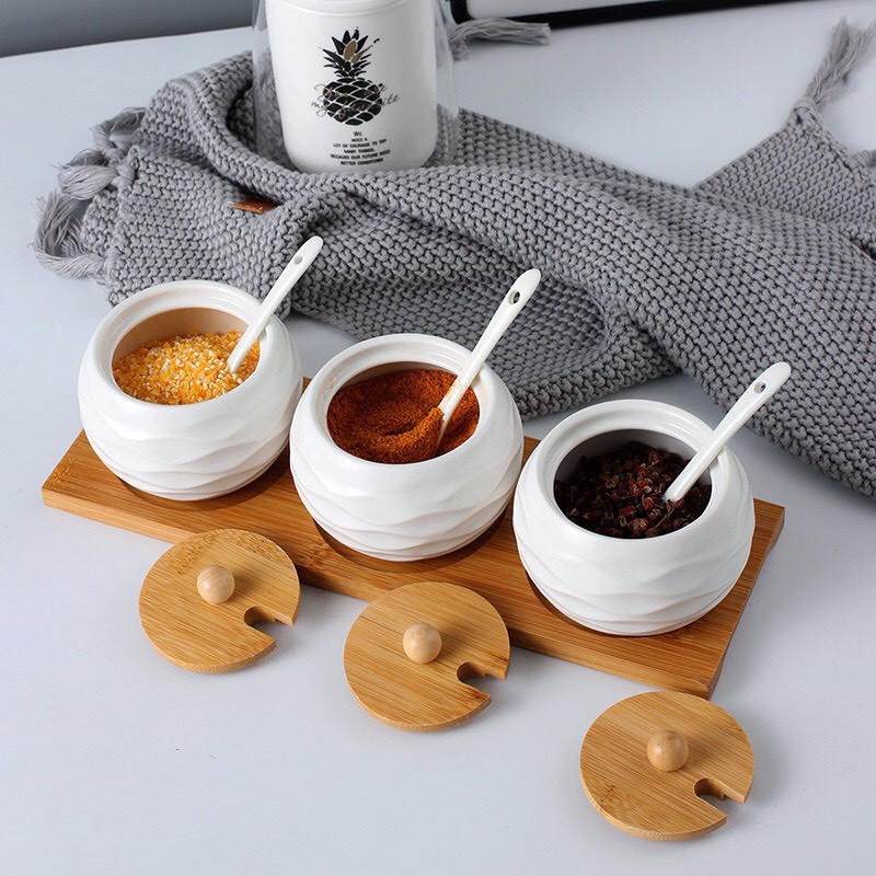Lọ đựng gia vị gốm sứ cao cấp/gốm sứ an toàn/dễ rửa sạch/không mùi/độ bền cao/kiểu dáng sang trọng/hũ đựng gia vị | BigBuy360 - bigbuy360.vn
