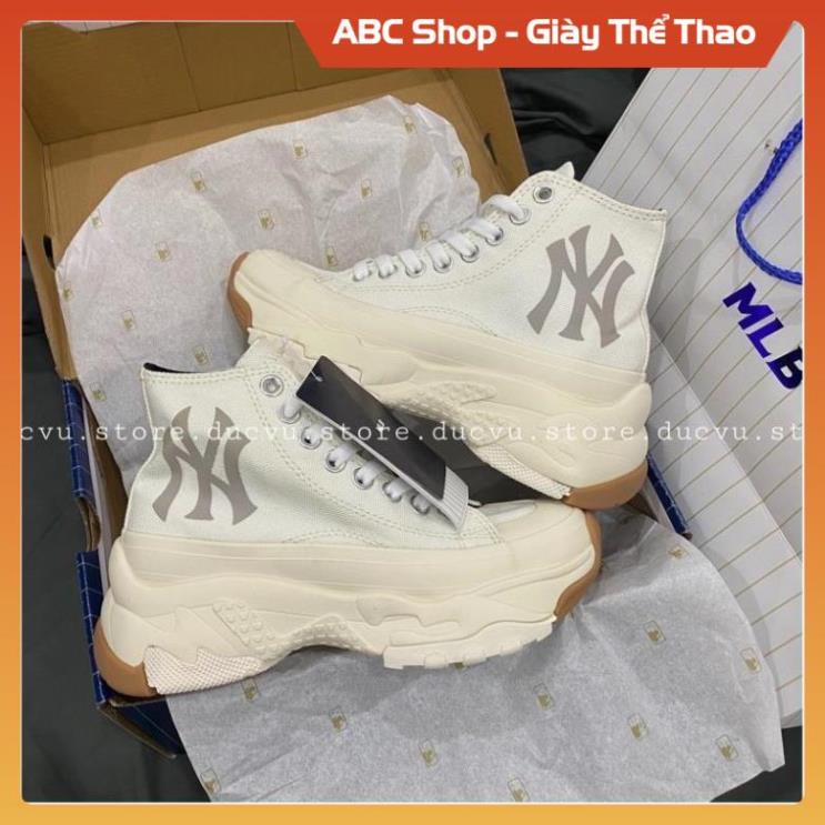 GIÀY ML.B CHUNKY HIGH CREAM WHITE ĐẾ NÂU LAI AU, MLB SNEAKER GIẦY THỂ THAO NAM NỮ