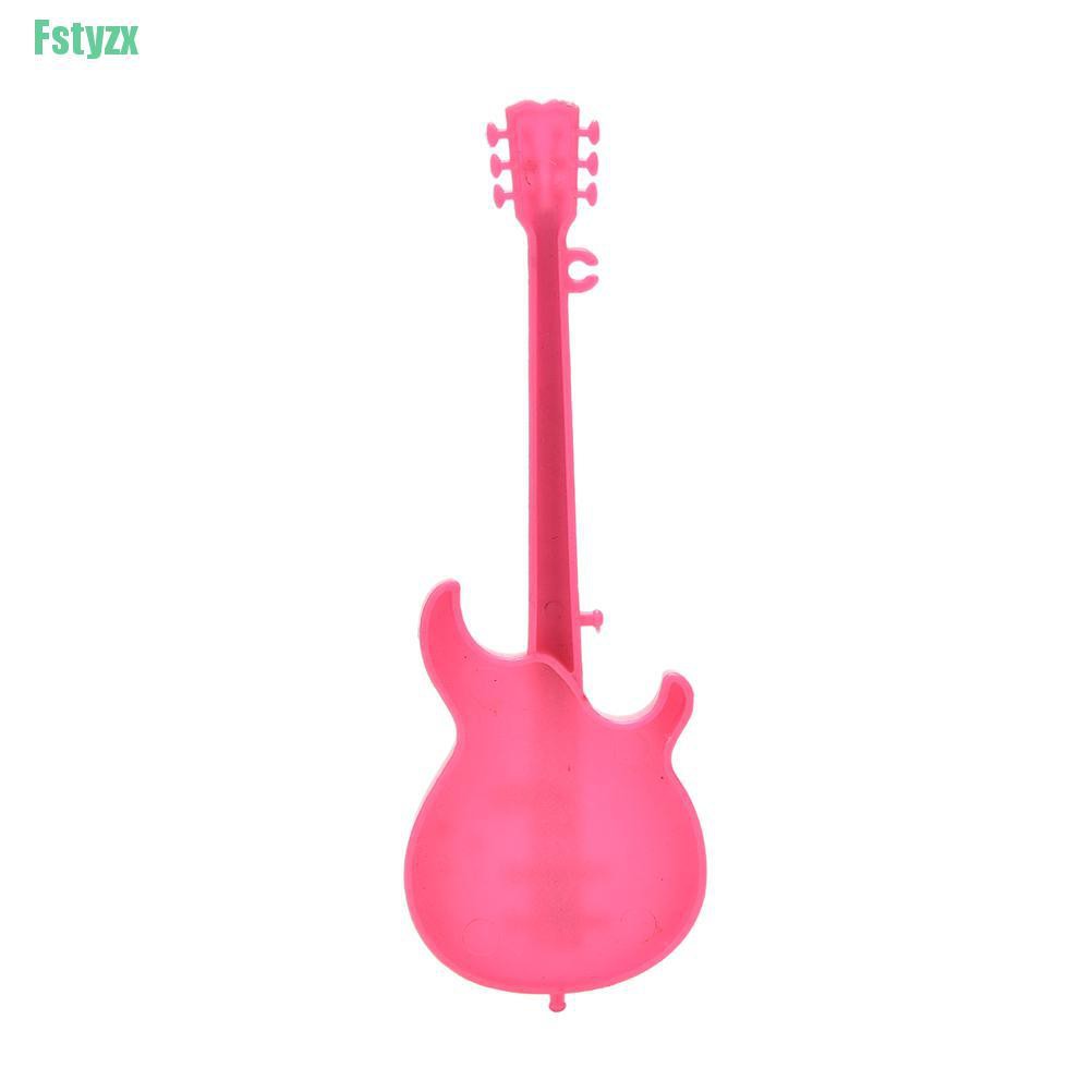 fstyzx 1 Pcs Creative Fashion Cool Pink Guitar for Barbies Dolls