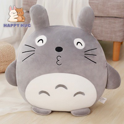 Thú bông Totoro gối ôm dễ thương Size 30x36cm, siêu mềm mịn - Happy Hug