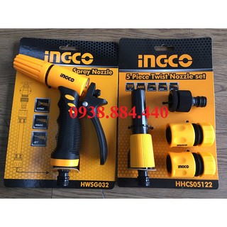 Combo 1 Vòi xịt đa năng HWSG032+ 1 Bộ 5 đầu nối nhanh máy xịt rửa ingco HHCS05122HWSG032 - HHCS05122HWSG032