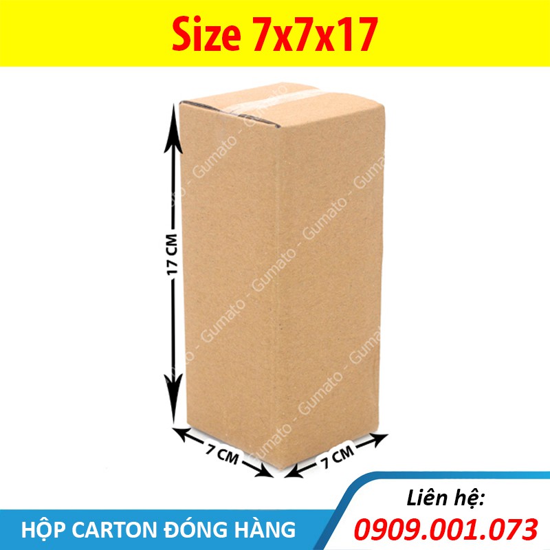 Hộp giấy P2 size 7x7x17 cm, thùng carton gói hàng Everest