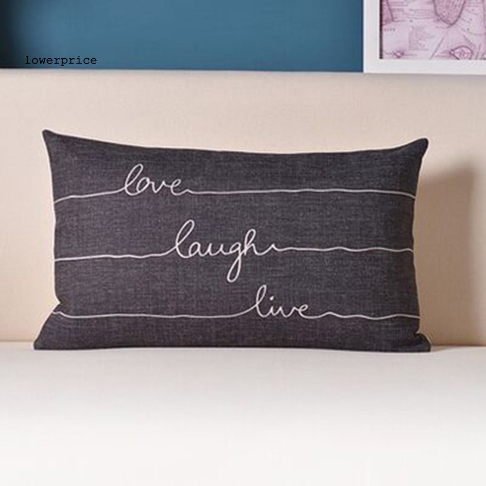 LP_Simple English Apothegm Linen Throw Pillow Case Cushion Cover Home Sofa Decor