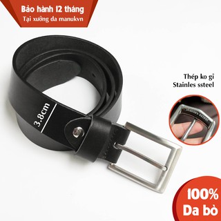 Thắt lưng nam Manuk Khoá inox không gỉ Stainless Ssteel đúc cổ điển SV3
