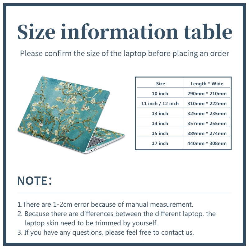 Miếng dán trang trí 3 mục đích thích hợp cho laptop 11-17 inch