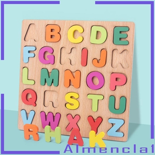 [Almencla1] Đồ chơi cảm giác hoạt động phát triển giáo dục ABC bằng gỗ