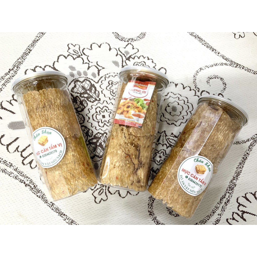 [SIÊU MỀM, SIÊU DAI] Mực cán tẩm vị Nha Trang nguyên con (200gram-300gram kèm tương ớt) | BigBuy360 - bigbuy360.vn