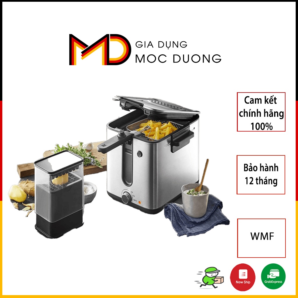 Nồi chiên ngập dầu WMF Küchenminis, có bộ lọc mùi và bộ thái lát khoai tây