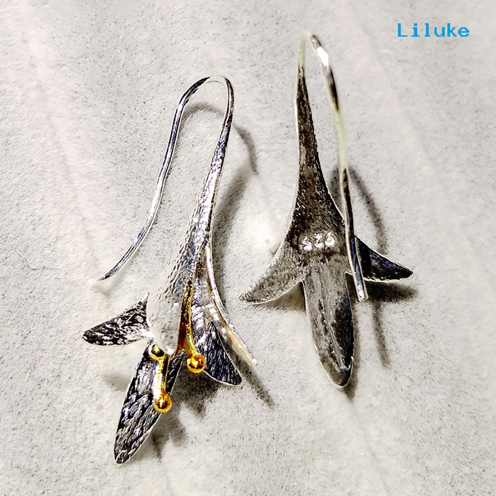 Đôi Khuyên Tai HìNh Hoa Lily Vintage ThờI Trang Cho Nữ