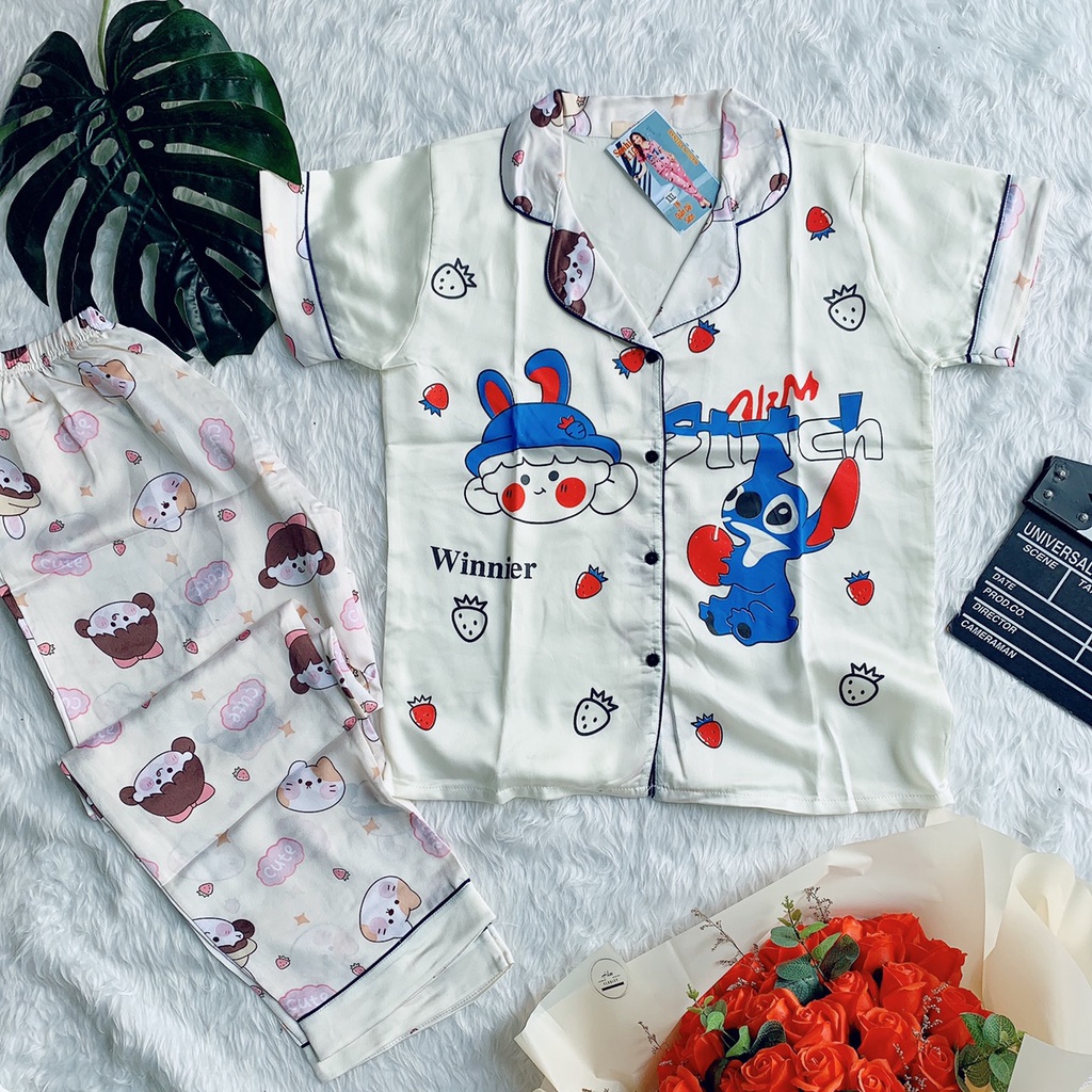 Bộ pizama Chât Satin Phối - Nhiều Mẫu Đẹp, Đa Dạng, Chất Bao Mát | BigBuy360 - bigbuy360.vn