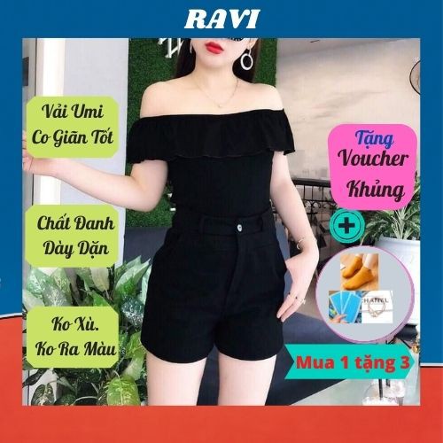 Quần Short Nữ Lưng Cao💖𝑭𝑹𝑬𝑬𝑺𝑯𝑰𝑷💖Short Nữ Chất Umi Cao Cấp Không Xù Lông Co Giãn 4 Chiều