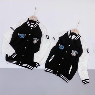 Áo khoác dù bomber unisex nút bấm, thêu logo cực chất, kiểu dáng Hàn Quốc thời trang KD3