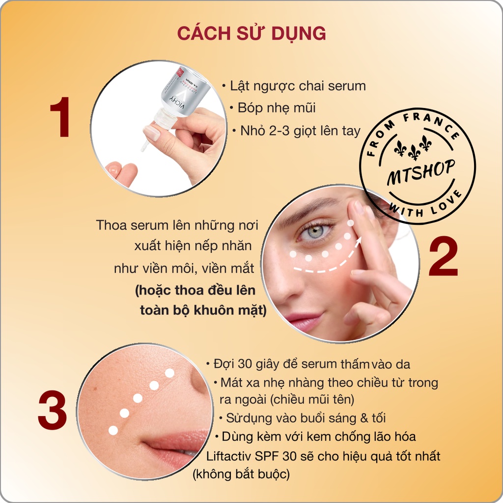 VICHY Tinh Chất Giảm Nếp Nhăn, Dưỡng Ẩm &  Chống Lão Hóa Cải Tiến LIFTACTIV HA FILLER (30mL) [Nội địa Pháp]