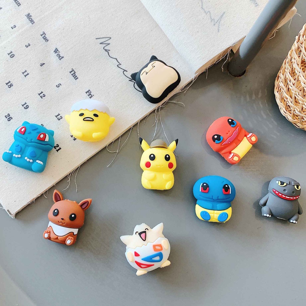 Phụ Kiện Bảo Vệ Dây Cáp Hình Thú 3D Dễ Thương Cho iPhone Android