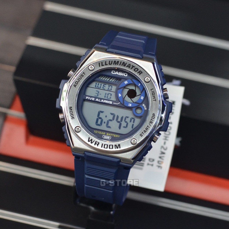 Đồng hồ nam dây nhựa Casio Anh Khuê MWD-100H-2AVDF