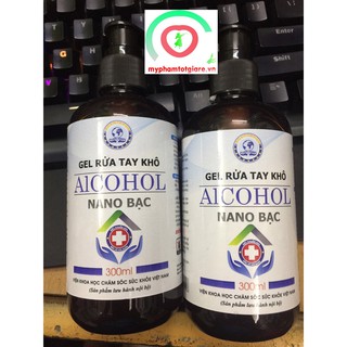 Gel rửa tay khô Alcohol Nano Bạc 300ml-Viện Khoa Học Chăm Sóc Sức Khỏe VN Sale Off