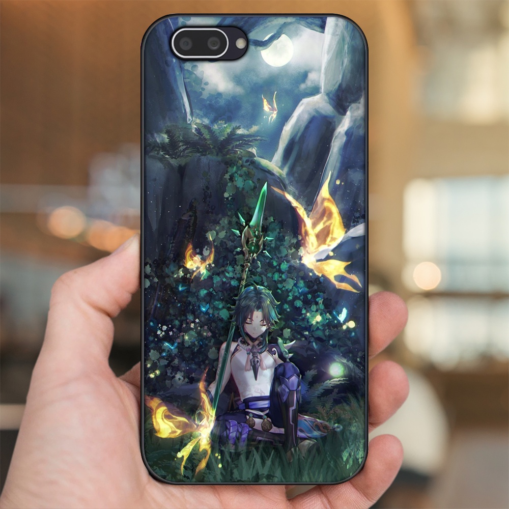 Ốp lưng Oppo A3S viền đen in hình Xiao Genshin Impact