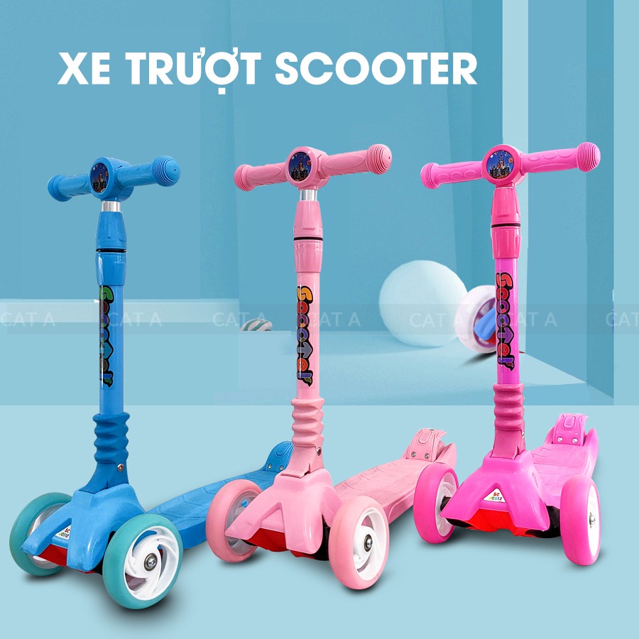 Xe trượt Scooter 3 bánh giữ thăng bằng an toàn cho bé, bánh xe phát sáng hiện đại - Gấp gọn!! JC750-F963