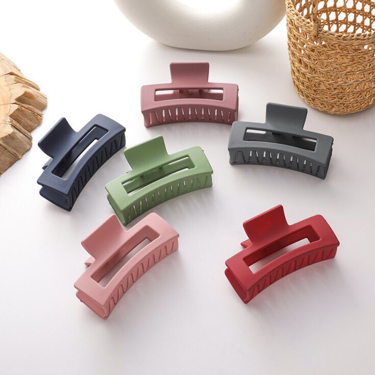 Kẹp tóc hình vuông nhám nhiều màu thời trang Hàn Quốc
