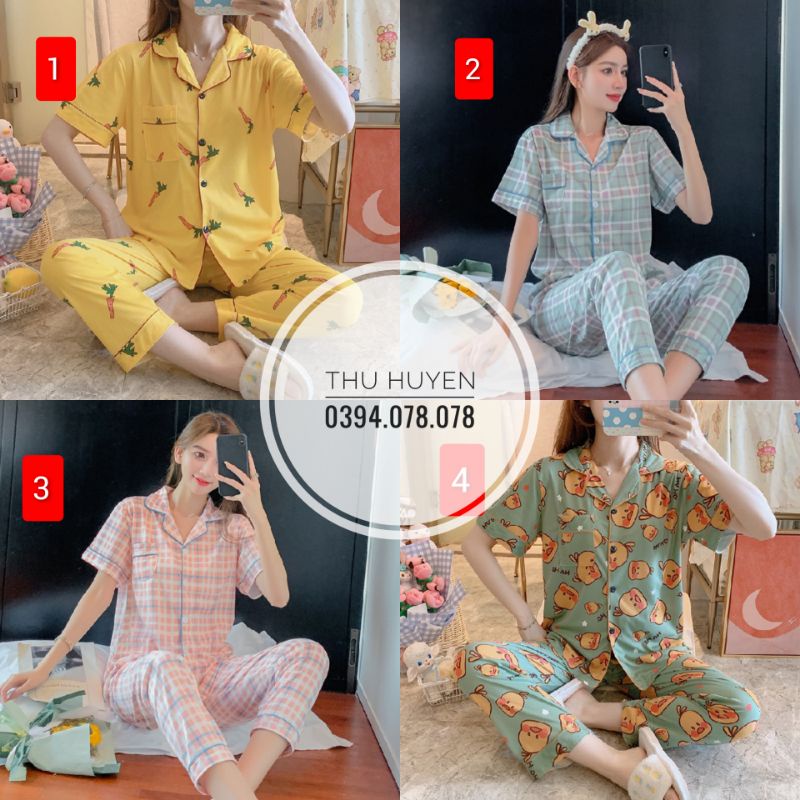 Bộ ngủ pyjama ngắn tay quần dài Quảng Châu 2023