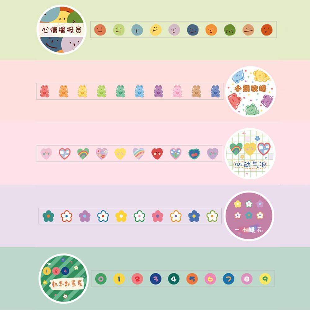 LAKAMIER 5 Cuộn Băng Keo Dán Trang Trí Sổ Lưu Niệm