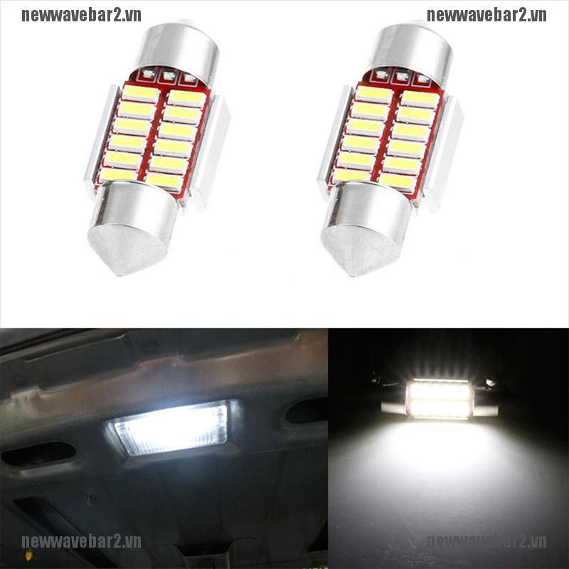 Bộ 2 Đèn Led 31mm 4014 12smd Chất Lượng Cao Cho Xe Hơi