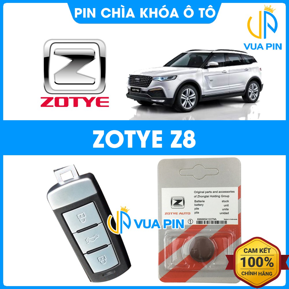 Pin chìa khóa ô tô Zotye Z8 chính hãng Zotye sản xuất tại Indonesia 3V Panasonic