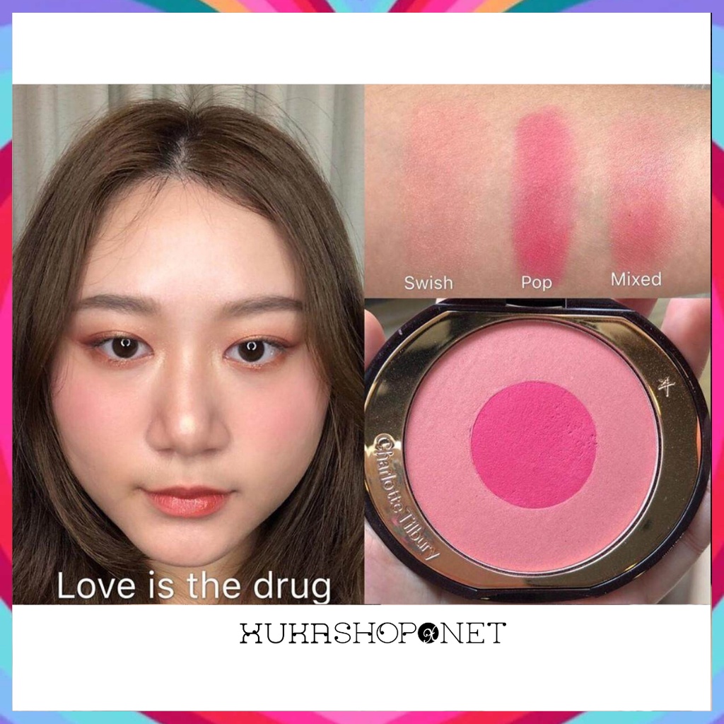 Phấn má hồng Charlotte Tilbury Cheek To Chic Blush sắc tố cao màu tự nhiên mềm và mịn bền màu lâu trôi 8g