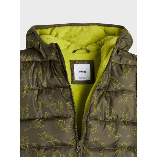 Áo phao khủng long bé trai size 4-5y Sinsay rớt tag chính hãng