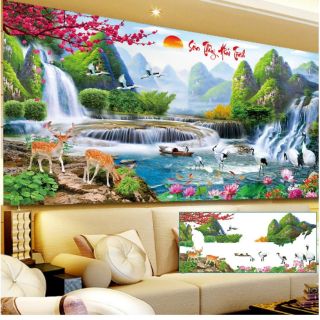 Tranh đính đá phong cảnh sơn thủy hữu tình