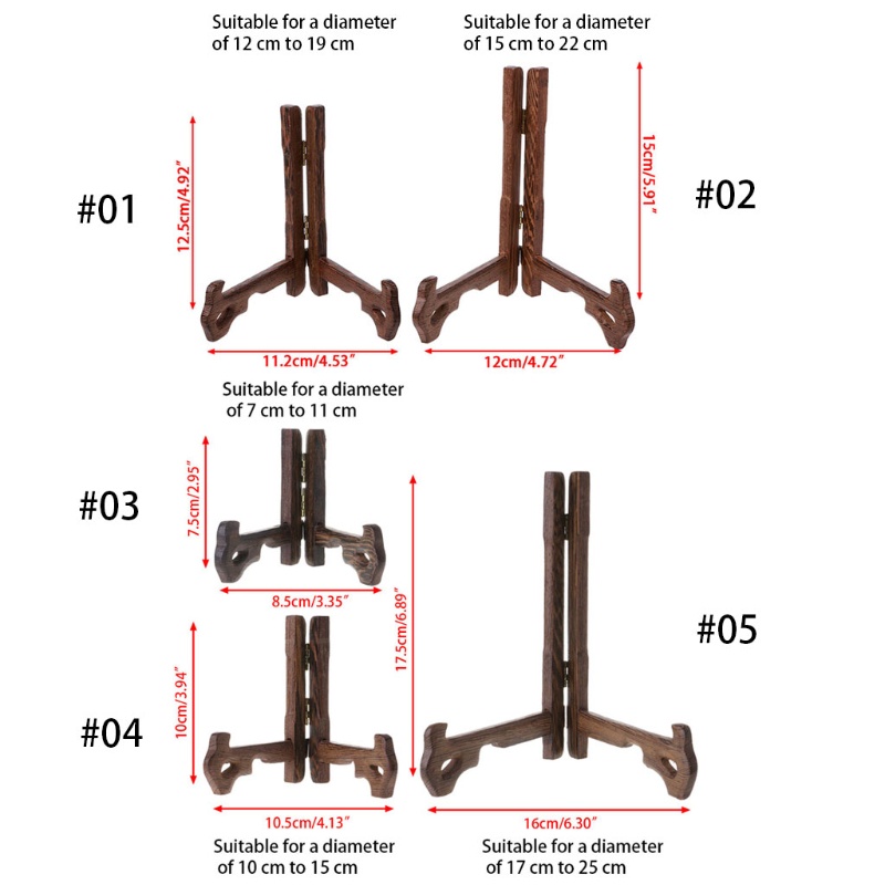 Giá đỡ trưng bày bằng gỗ 3-7 Inch 5 kích thước trang trí đa dụng