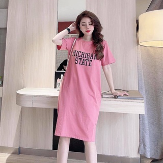 Váy Suông Form Rộng Nữ In Chữ Đẹp Mê Li Chất Liệu Mềm Mát Năng Nộng Thanh Lịch TTDS0001