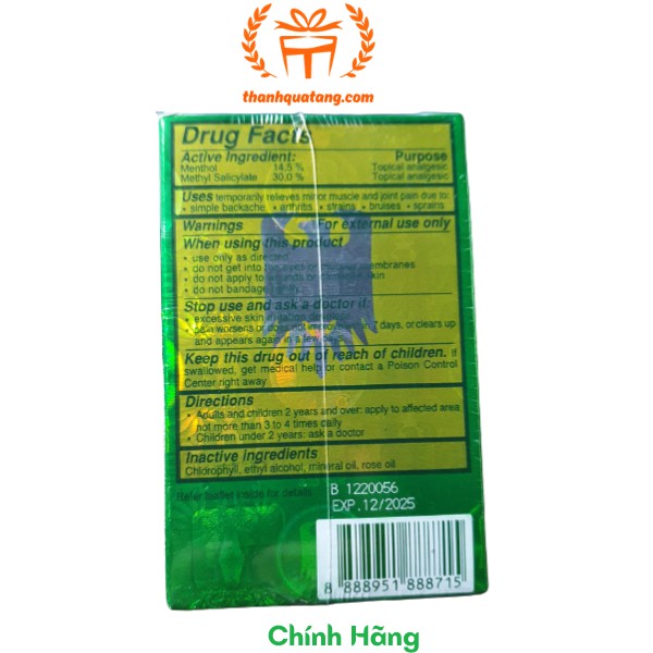 Dầu Gió Xanh Con Ó 2 Nắp 24ml Tiêu Chuẩn Mỹ Của Singapore