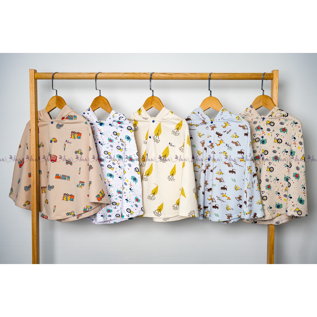 Áo choàng cotton 4 chiều dễ thương cho bé trai và bé gái - ANNKIDS